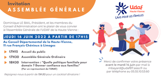 Invitation assemblée générale udaf 87